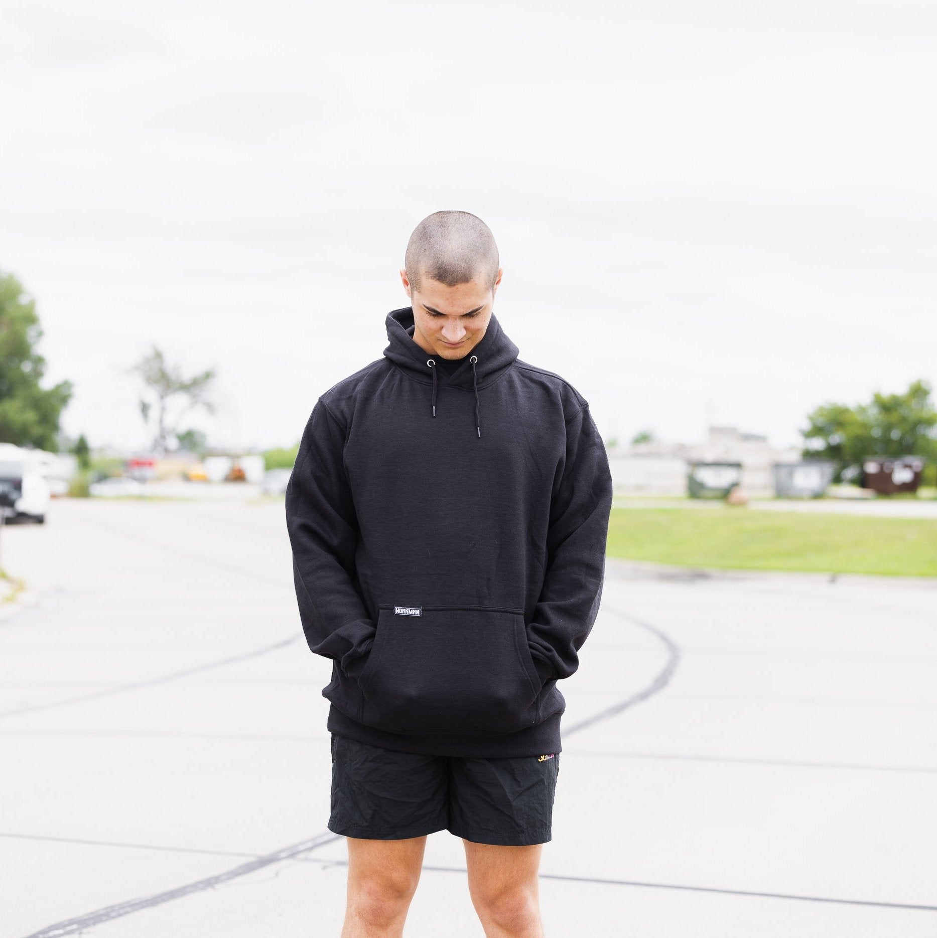 Hoodie front view #black_